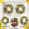 2 Pcs Summer Door Wreaths for Front Door – 22'' Artificial Yellow and Purple Pansy Wildflower Wreaths for Indoor and Outdoor Home Decor